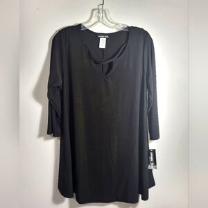 NWT Double Take black flowy tunic women's 1X  #2600